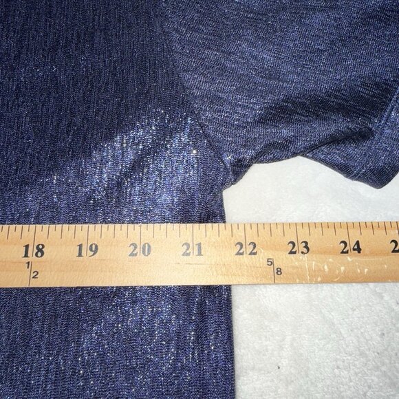 Johnny Was Jade Andi Oversized Tee Metallic Sapphire Blue Size Small - Picture 3 of 6